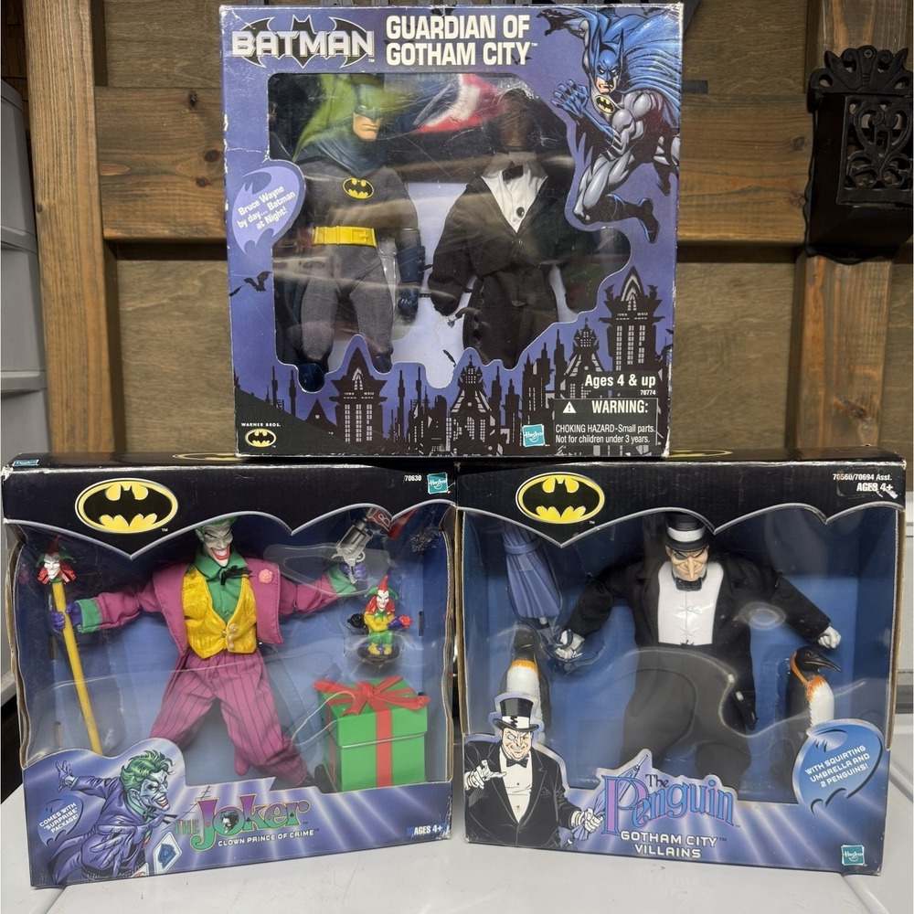 Batman Bruce Wayne Joker Penguin‎ Hasbro Target 2000's 3 Action Figures NEW